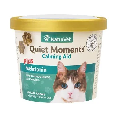  -Splash-proof food bowl AND Anti-choking slow food bowlNaturVet Quiet Moments Wheat Free Calming Aid Plus Melatonin Cat Soft Chew 60 Count