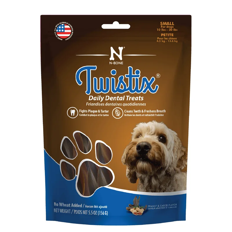 - Parrot climbing and standing wooden frameN-Bone® Twistix® Dental Treats Peanut & Carob Flavor