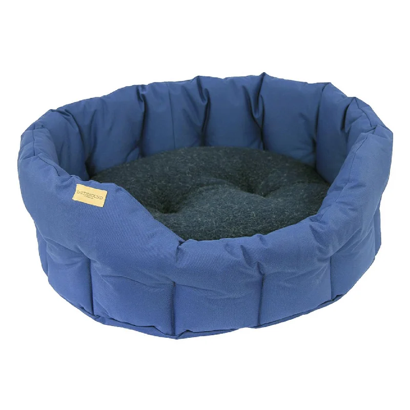  . **Pet traction rope is anti-explosion**Earthbound Classic Waterproof Round Navy Dog Bed Medium