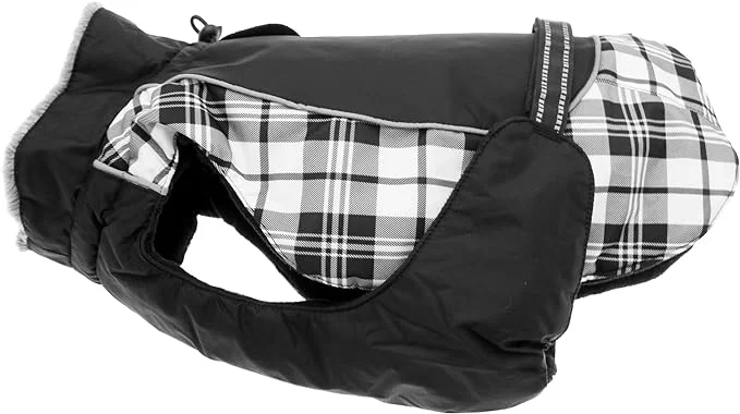  -Explosion-proof leash FOR LARGE dogsAlpine All-Weather Dog Coat- Black & White