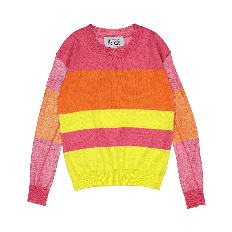 - Organic cotton dog bibsAutumn Cashmere Neons Sheer Sleeve Stripe Crew Sweater