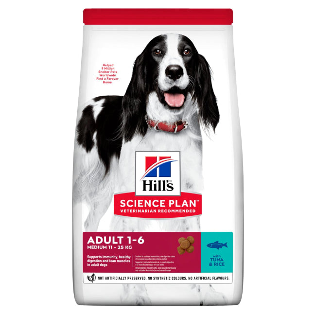  -High-fiber dog foodHill's Science Plan Medium Adult Tuna & Rice Dog Food (select size for price)