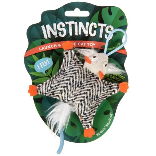 - Organic cotton dog bibsINSTINCTS SOARIN SQUIRREL HAPPYNIP SILVERVINE & CATNIP CRINKLE PLUSH