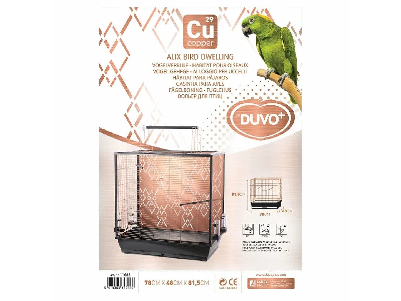 - Pet smart GPS locatorBIRD CAGE COPPER ALIX 78x48x81,5cm black/copper