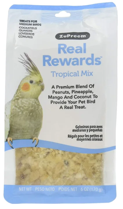 - Pet water dispenser UV sterilization versionZuPreem Real Rewards Tropical Mix Medium Bird Treats, 6 oz