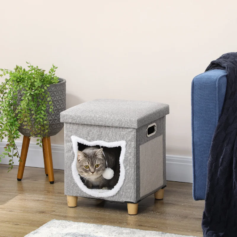   . **Cat collar bell model**PawHut 2 in 1 Cat Bed Ottoman