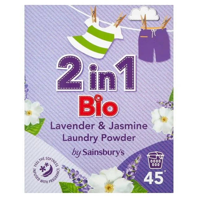 ---Sainsbury's 2 in 1 Bio Lavender & Jasmine Laundry Powder 2.925kg (45 Washes)