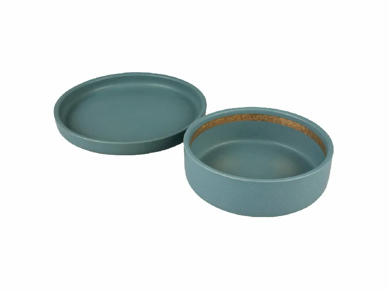 ---Feeding plate Stone hush 250ml - 16,3x16,3x2,5cm blue