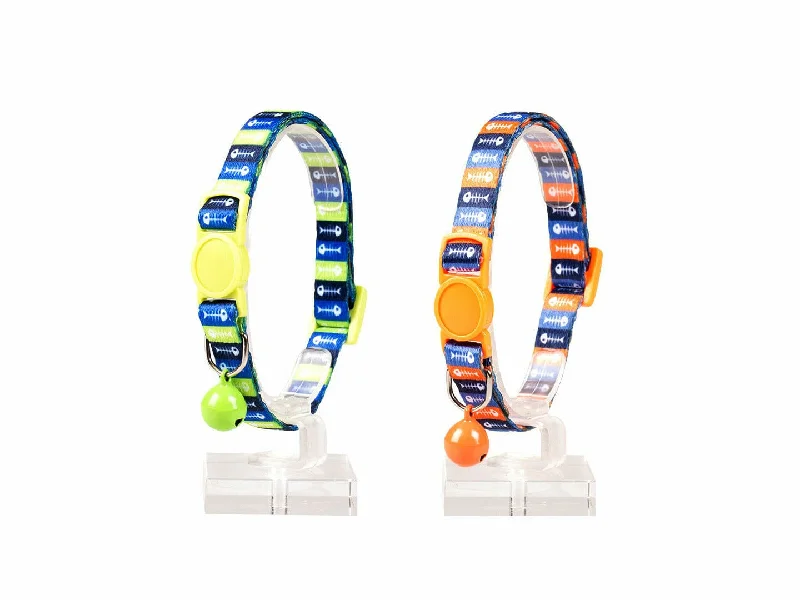 - Organic cotton dog bibsCAT COLLAR FISH BONES 1 NYLON 20-30cm / 10mm mixed colors