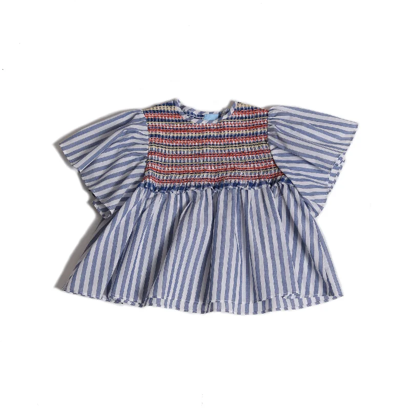 ---Tia Cibani Fuzz Sofia Smocked Blouse