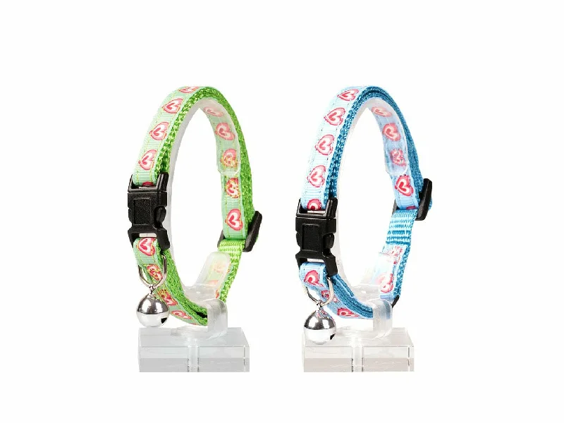 - ​​Pet toys under    yuanCAT COLLAR HEARTS NYLON 20-30cm / 10mm green/blue