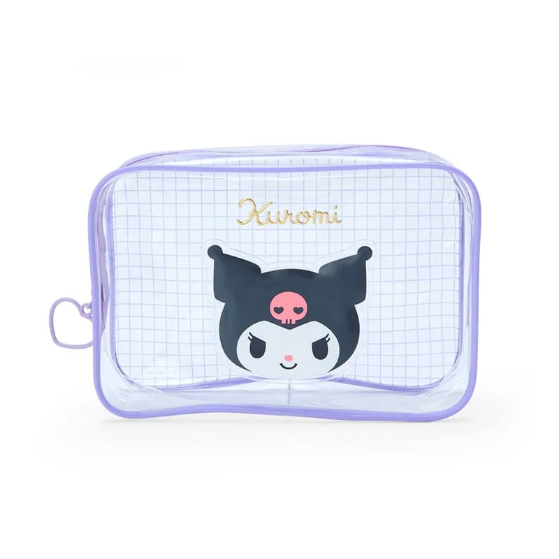 ---Kuromi Clear Grid Zipper Pouch