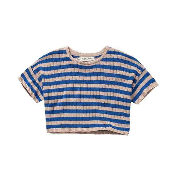 - Postoperative pet anti-licking Elizabethan collarSproet and Sprout Cobalt Blue Stripes Cropped T-Shirt