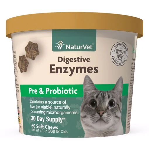 - ​​Pet toys under    yuanNATURVET DIGESTIVE ENZYMES PLUS PROBIOTIC - SOFT CHEW CUP -CAT