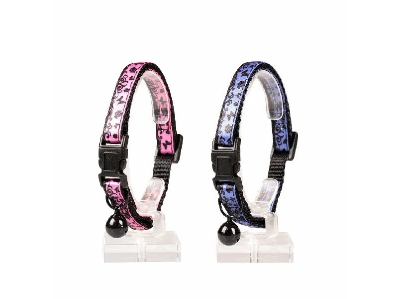 ---CAT COLLAR LACE NYLON 20-30cm / 10mm blue/pink