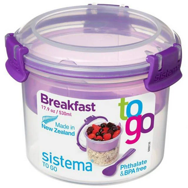  -Splash-proof food bowl AND Anti-choking slow food bowlSistema Breakfast To Go