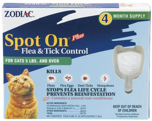 - Air box TSA certified check-inZodiac Spot On Flea & Tick Control for Cats over 5 lb