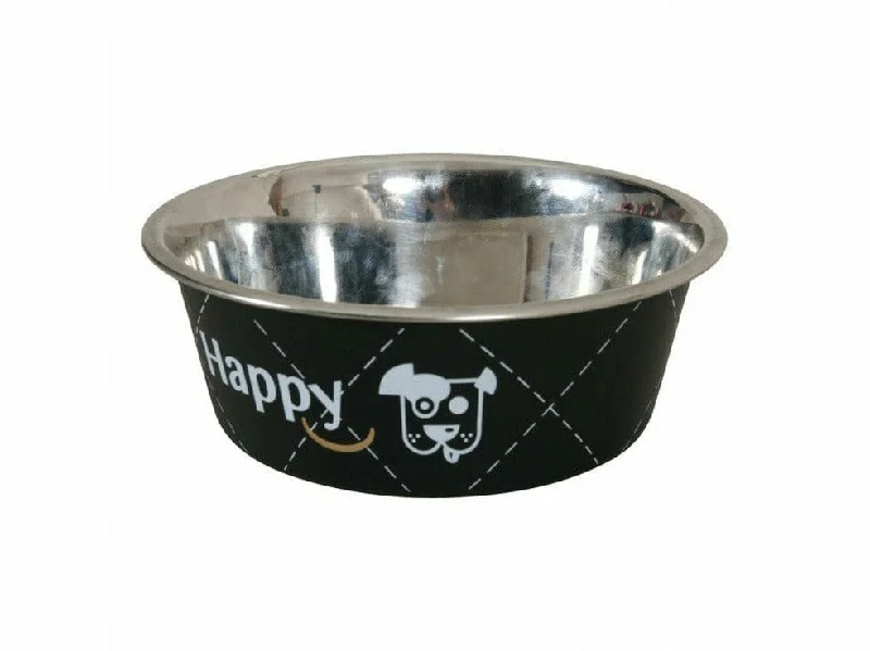 - ​​Christmas pet Christmas clothingHappy Stainless Steel Dog Bowls - Black 0.8L