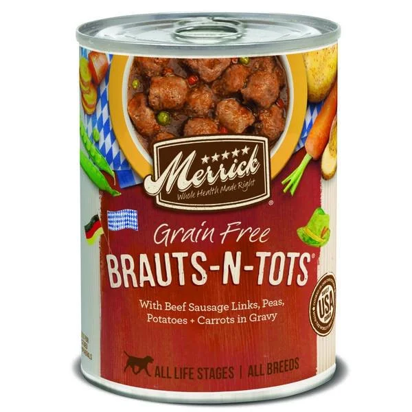 - ​​Pet toys under    yuanMerrick Grain Free Brauts n Tots Canned Dog Food