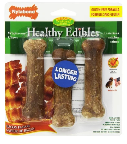 ---Nylabone Healthy Edibles Small Bacon Flavored Bones for Dogs 3 Pack