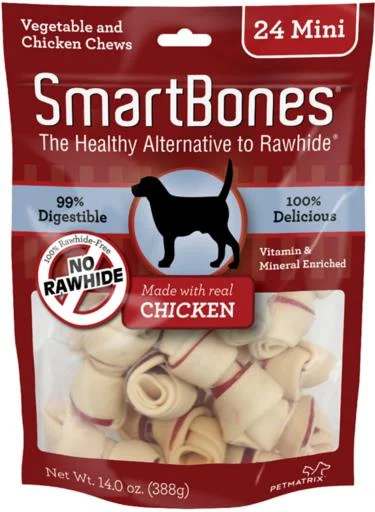 - Automatic induction pet water dispenserSmartBones Rawhide Alternative Chicken Mini 24 pack