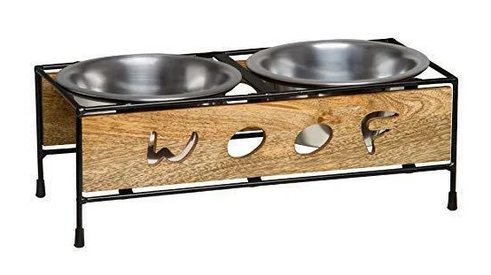 - Air box TSA certified check-inLoving Pets Black Label Woof Cut Raised Diner, Wood, 1 Pint