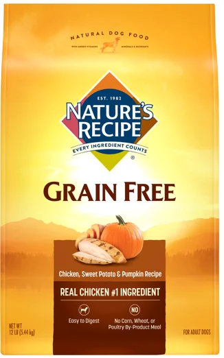 - Natural latex pet mattressNature's Recipe Grain Free Chicken, Sweet Potato & Pumpkin Dry Dog Food