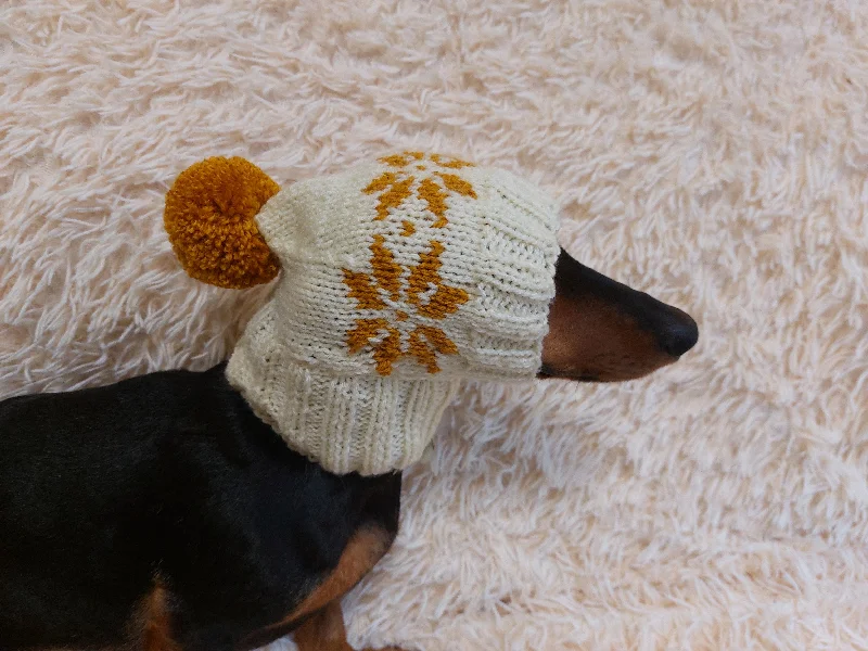 Pet cotton clothesChristmas pet clothing with snowflakes, snood hat with snowflakes for dog