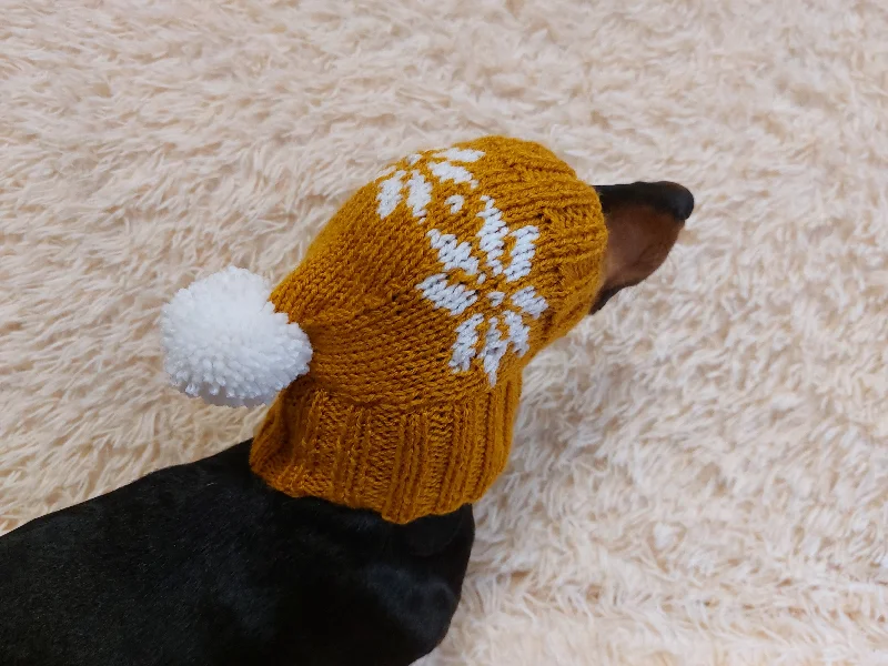 Pet sun protection clothesChristmas pet clothing with snowflakes, snood hat with snowflakes for dog