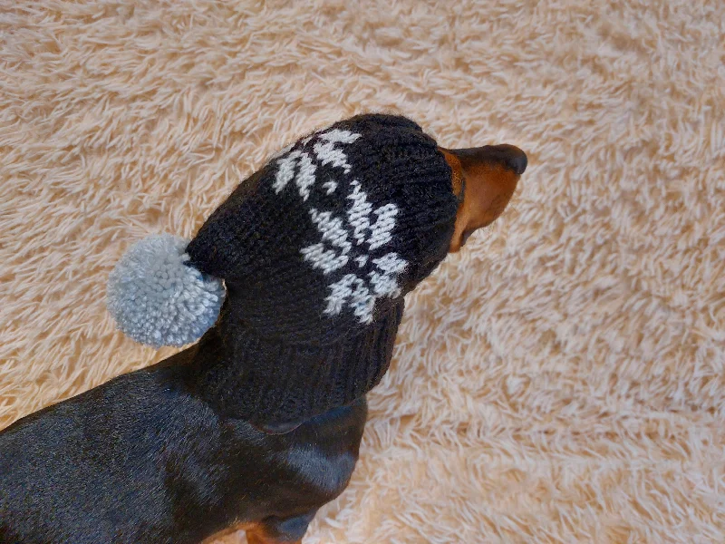 Pet winter warm clothesChristmas pet clothing with snowflakes, snood hat with snowflakes for dog