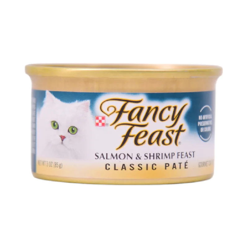    - Cat food for dental health  - Tear stain dog foodFANCY FEAST CAT FOOD SALMON AND SHRIMP CLASSIC TIN 85 GM