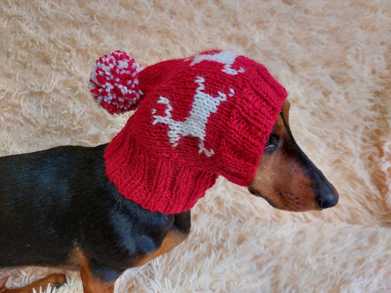 Pet night clothes with LED lightsChristmas Reindeer Clothes Pom Pom Hat Dachshund Reindeer Hat Knitted Dog Reindeer Hat Party Photo Prop