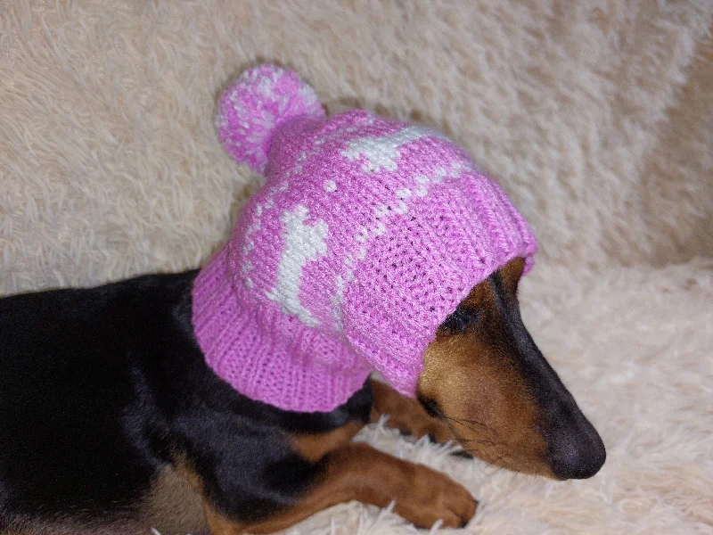 Pet anti-flea collarPet Clothes Boned Hat with Pompom,Bone Dog Hat,Halloween Bonnet Hat for Dachshund Dog