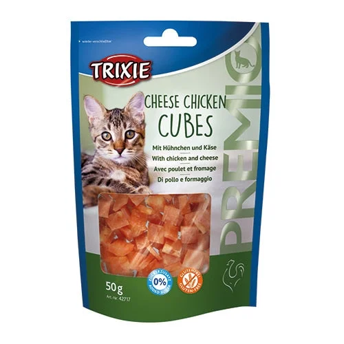    - Fish-based cat food  - Food for picky dogsPremio Chicken and Cheese Cubes Cat Treats 50g