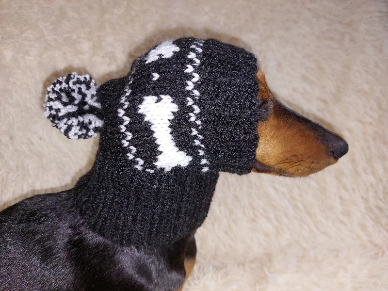 Pet sun protection clothesPet Clothes Boned Hat with Pompom,Bone Dog Hat,Halloween Bonnet Hat for Dachshund Dog