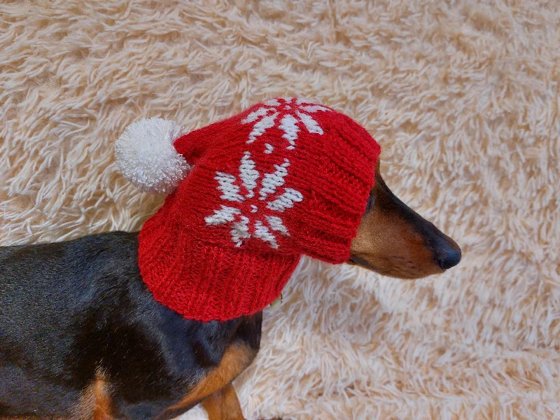 Classification by material or design:Christmas pet clothing with snowflakes, snood hat with snowflakes for dog