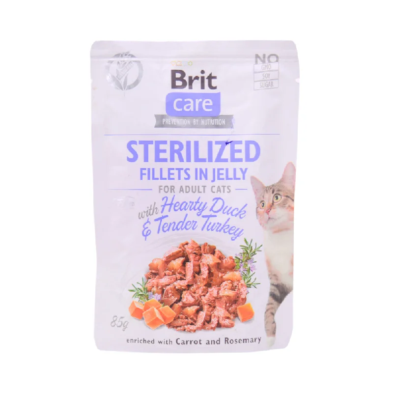    - High-fiber cat food  - The effect of dog food on hairBRIT CARE CAT FOOD STERLIZED JELLY WITH HD & TT 85 GM