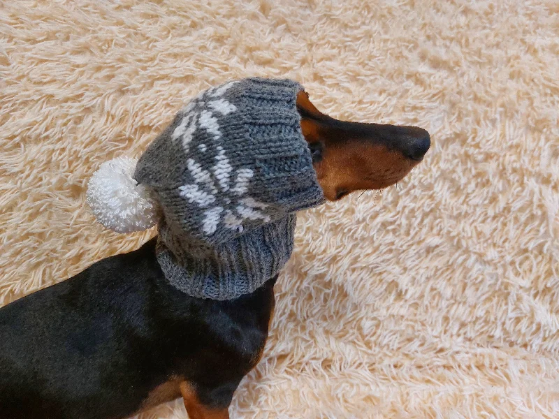 Pet holiday dress-up clothesChristmas pet clothing with snowflakes, snood hat with snowflakes for dog