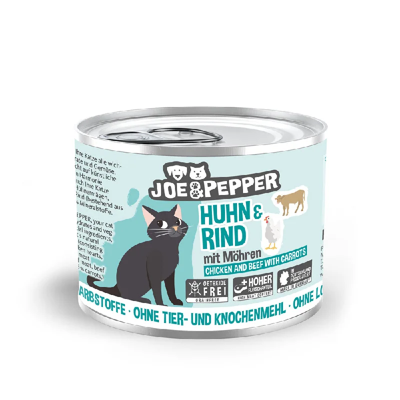    - Hypoallergenic cat food  -Grain-free dog food recommendationJoe & Pepper - Cat Tin - Chicken & Beef with Carrots