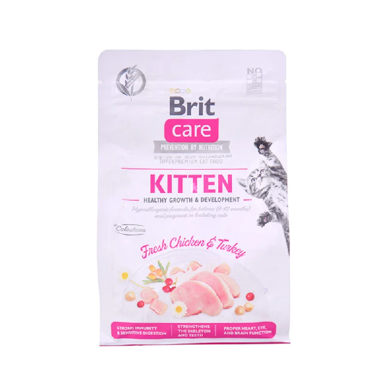    - Chicken flavor cat food  - Dog food nutritional analysisBRIT CARE CAT FOOD KITTEN FRESH CHICKEN & TURKEY 400 GM