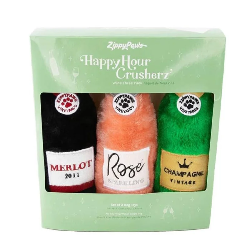 - Degradable pet feces bagZippy Paws Happy Hour Crusherz - Wine Three Pack