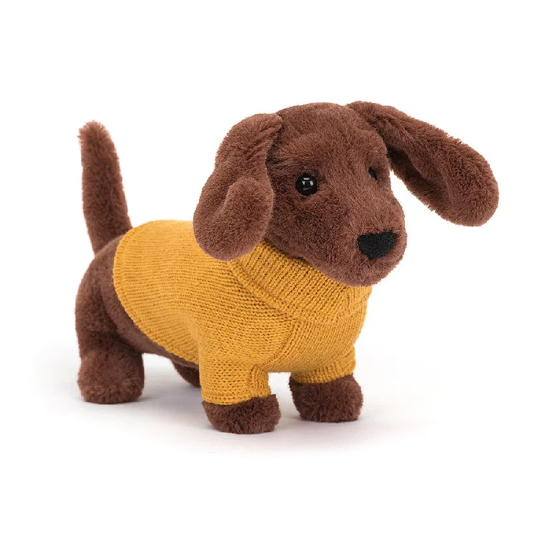 ---Jellycat Yellow Sweater Sausage Dog